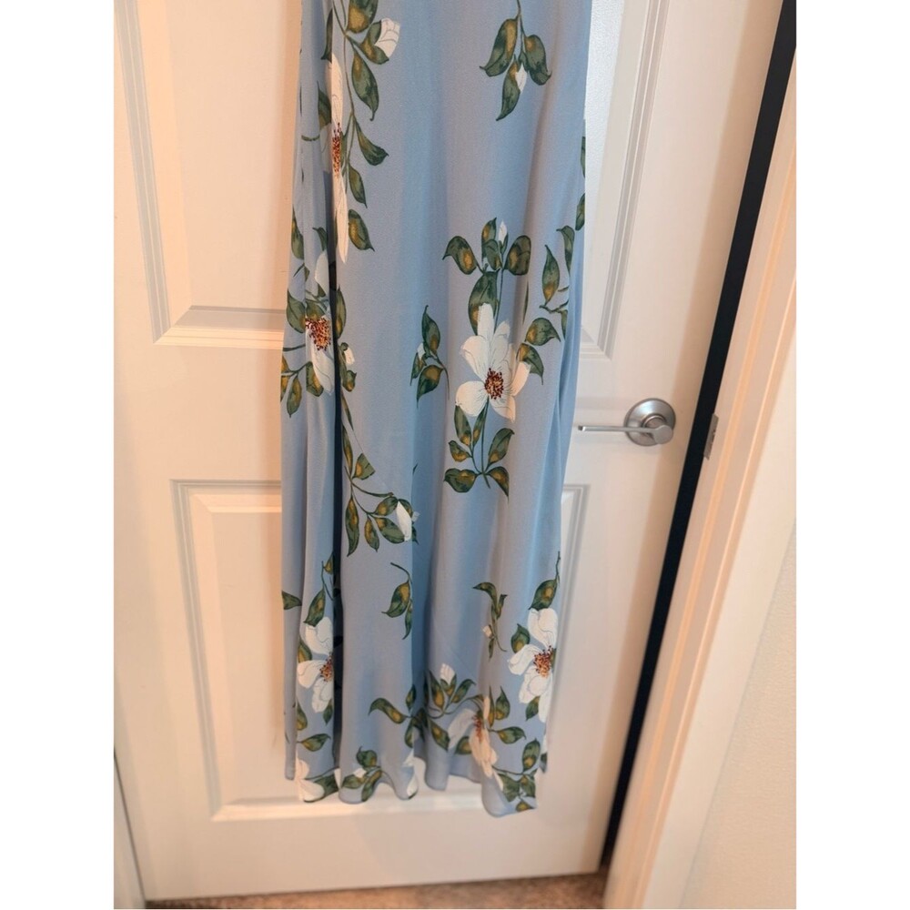 NEW Reformation Magnus Dress louisiana Light Blue Floral Tiered maxi Dress, XS - Picture 12 of 13